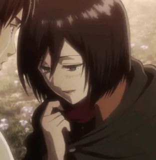 🌿 Mikasa Ackerman Attack on Titan anime, character, mikasa, attack on titan, aot telegram sticker