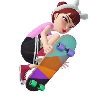 🏂 Skate, Garota, Desenho animado, Esporte, Skateboarding, Urbano, Juventude telegram sticker