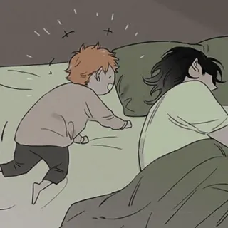 🐾 cama, dormindo, desenho animado, ilustração, personagem, arte telegram sticker