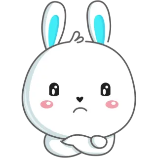 😑 Hase, Häschen, süß, traurig, Tier, Cartoon, Aufkleber telegram sticker