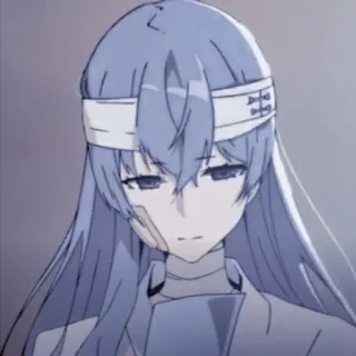 😌 Animé, Femme, Bandages, cheveux gris telegram sticker