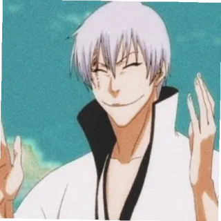 🐍 Gin Ichimaru Bleach Anime, Gin Ichimaru, Bleach, Charakter, lächelnd telegram sticker