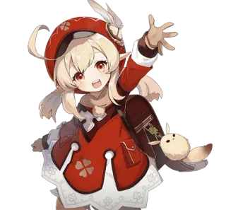 👋 Klee Genshin Impact クレー, 原神, アニメ, ゲーム, キャラクター, 可愛い, アート telegram sticker