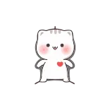 😍 gato, kawaii, lindo, animal, corazón, pegatina telegram sticker