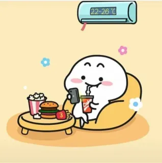 🥤 Desenho animado, Comida, Preguiçoso, Casa, Relaxado, Fofo telegram sticker