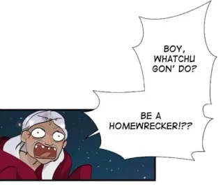 🧝‍♀ BOY, WHATCHU GON' DO? BE A HOMEWRECKER!?? Komiks, Dymek, Kreskówka, Rozbijaczka rodzin, Śmieszne, Wyrażenie telegram sticker