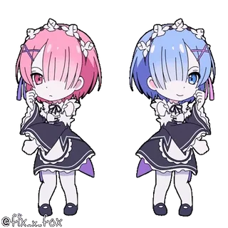 🥳 Rem Re:Zero @fix-x-fox Rem, Ram, Anime, Re:Zero, Aufkleber, Chibi whatsapp sticker