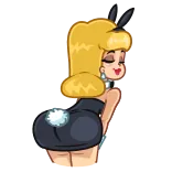 🍑 мультфильм, кролик, блондинка, персонаж, иллюстрация telegram sticker