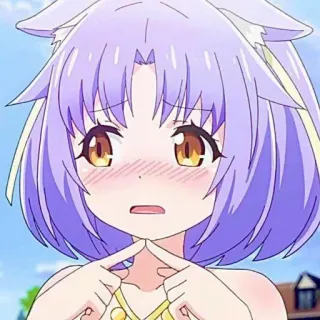 😕 Anime, Lindo, Kawaii, Manga, Chica gato, Neko, Chica telegram sticker