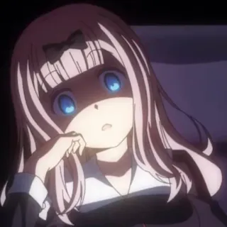 👿 Chika Fujiwara Kaguya-sama: Love Is War anime, girl, chika fujiwara, kaguya-sama, shocked, concerned, manga whatsapp sticker