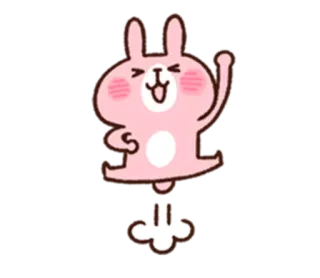 😆 konijn, konijntje, cartoon, sticker, schattig telegram sticker