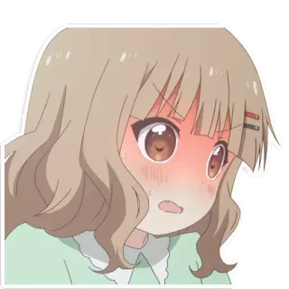 😳 anime, cartone animato, ragazza, imbarazzata, carina, arrossire telegram sticker