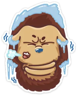 ☃ yeti, cold, winter, monster, cartoon, snow, frozen telegram sticker