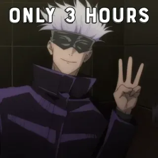 🃏 ONLY 3 HOURS Anime, Gojo, Satoru, Jujutsu Kaisen telegram sticker