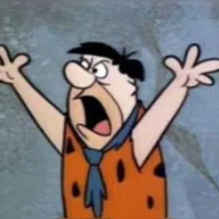 😡 Fred Flintstone The Flintstones 漫画, フレッド・フリントストーン, 怒り, 叫ぶ, 原始家族フリントストーン, キャラクター telegram sticker