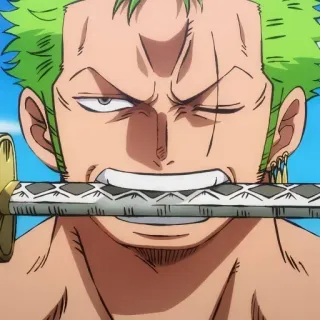 🌽 Zoro One Piece Zoro, One Piece, anime, swordsman, pirate, manga telegram sticker