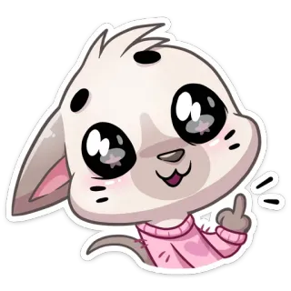 🖕 Katze, Aufkleber, Tier, Cartoon, Stinkefinger, beleidigend whatsapp sticker