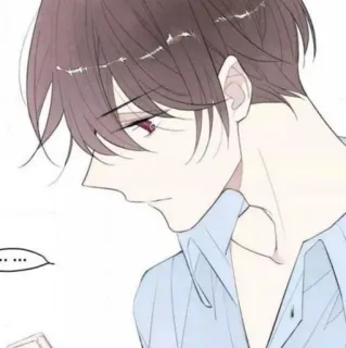 🥞 ... man, anime, portrait, brown hair, light blue shirt telegram sticker