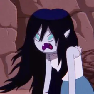 😡 Marceline Adventure Time cartoon, vampier, animatie, personage, anime telegram sticker
