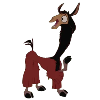 😆 Kuzco The Emperor's New Groove Lhama, Desenho animado, Animado, Engraçado, Disney, A Nova Onda do Imperador, Kuzco telegram sticker
