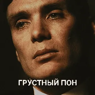 🤕 ГРУСТНЫЙ ПОН เศร้า, ภาพเหมือน, ผู้ชาย, หน้า, หม่น telegram sticker