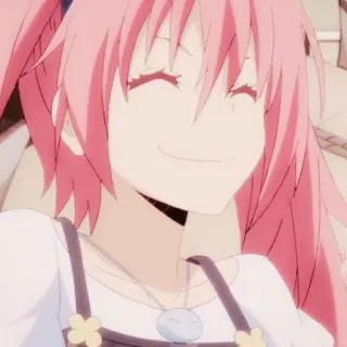 🍡 Milim Nava That Time I Got Reincarnated as a Slime Anime, Manga, Isekai, Raja Iblis, Rambut Pink telegram sticker