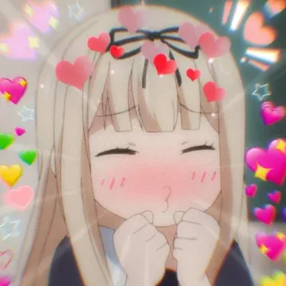 😳 anime, hearts, cute, kawaii, girl, love telegram sticker