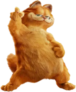 👆 Garfield Garfield, chat, dessin animé, doigt d'honneur, geste obscène, chat orange, animé whatsapp sticker