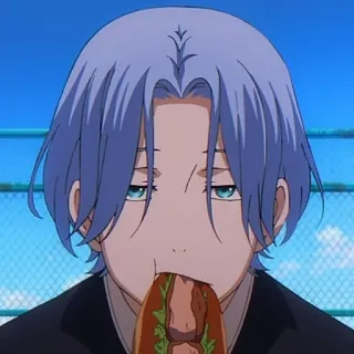 🌟 Reki Kyan SK8 the Infinity Anime, SK8 the Infinity, Reki Kyan, Personaggio, Mangiare, Cibo telegram sticker