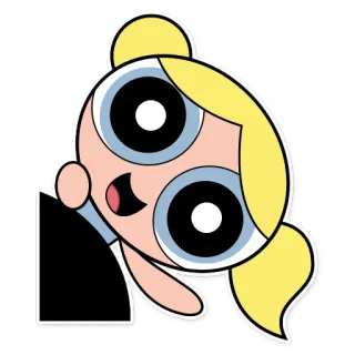 👋 Bubbles The Powerpuff Girls Cartone animato, Ragazza, Carino, Bionda, Powerpuff telegram sticker
