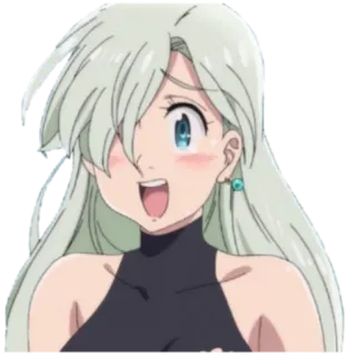 😃 Elizabeth Liones Seven Deadly Sins อนิเมะ, ผู้หญิง, ยิ้ม, เจ้าหญิง telegram sticker