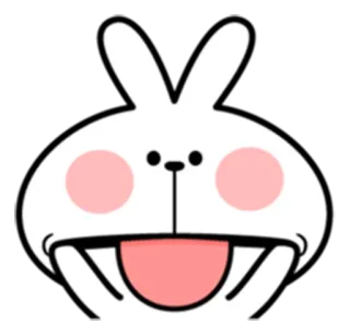 😛 konijn, cartoon, schattig, dier, sticker telegram sticker