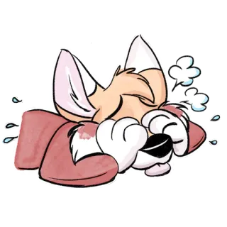💦 Cartoon, schläfrig, müde, erschöpft, ausruhen, Zeichentrickfigur, Hund, Tier telegram sticker