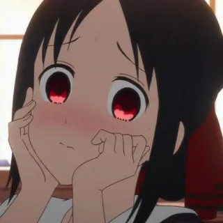 😳 Kaguya Shinomiya Kaguya-sama: Love Is War аниме, Кагуя-сама, Любовь это война, Кагуя Синомия, милый, смущенный telegram sticker