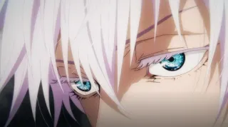 😒 Satoru Gojo Jujutsu Kaisen Anime, Manga, Satoru Gojo, Jujutsu Kaisen, Personaggio, capelli bianchi, occhi blu telegram sticker