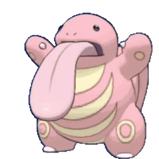 👅 Lickitung Pokémon โปเกมอน, ลิคิทูง, สีชมพู, ลิ้น, สัตว์ telegram sticker