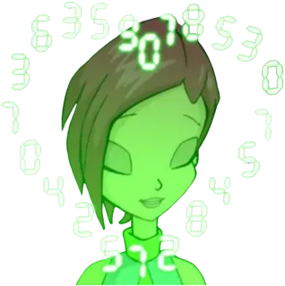 💜 Tecna Winx Club animado, fada, magia, menina, digital telegram sticker