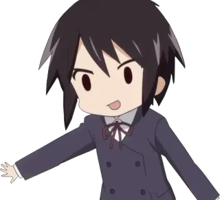 😮 Anime, Manga, Personaje, Chibi, Lindo, Uniforme escolar whatsapp sticker