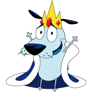 👑 dessin animé, chien, roi, couronne, chien dessin animé telegram sticker