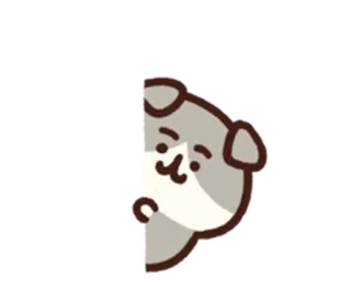 👿 chó, dễ thương, nhìn trộm, động vật, hoạt hình, thú cưng, nhãn dán telegram sticker