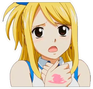 😪 Lucy Heartfilia Fairy Tail Аниме, Манга, Fairy Tail, Люси Хартфилия, Наклейка telegram sticker