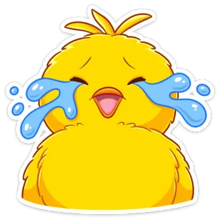 😭 płacz, kurczak, łzy, ptak, smutny, emoji, żółty telegram sticker