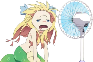 😣 Anime, Sudando, Cansado/a, Agotado/a, Serpiente, Chica, Fan whatsapp sticker