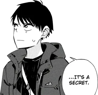 😰 ...IT'S A SECRET. секрет, аниме, манга, худи, пузырь речи telegram sticker