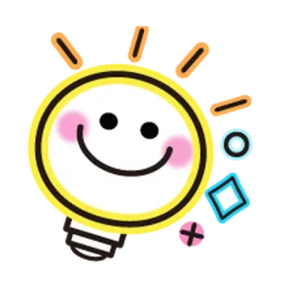 ❤️ lightbulb, idea, cute, sticker, cartoon, happy, face whatsapp sticker