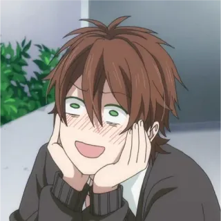 ☺ Anime, Personagem, Fofo, Expressão, Feliz, Rosto telegram sticker