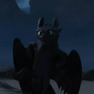 🕺 Toothless How to Train Your Dragon มังกร, สีดำ, ไนท์ฟิวรี่, น่ารัก, การ์ตูน whatsapp sticker