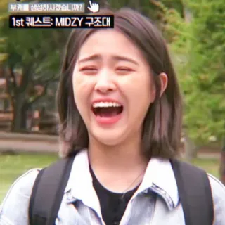 🥺 부캐를 생성하시겠습니까? 1st 퀘스트: MIDZY 구조대 kpop, celebrity, smile, woman, happy telegram sticker
