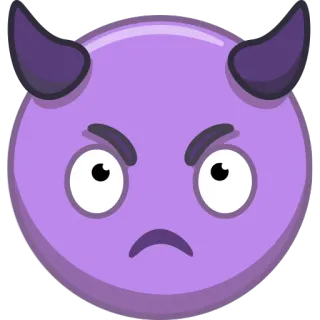 👿 diable, emoji, en colère, violet, cornes, maléfique telegram sticker