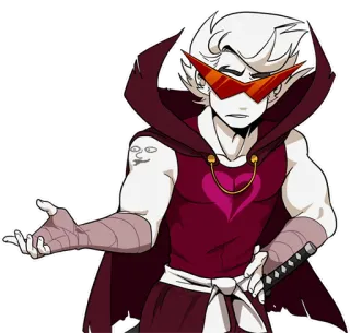 😬 Dirk Strider Homestuck Dirk Strider, Homestuck, peleryna, miecz, okulary przeciwsłoneczne, anime, gra wideo telegram sticker